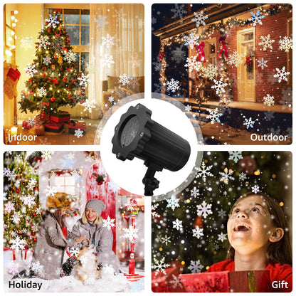 MILPROX Christmas Projector Lights – 2024 Upgraded Double-Tube Snowflake Lamp with 19 HD Replaceable Slides, 3D Ocean Wave & Patterns, Brighter Outdoor Decorations, Weatherproof Holiday Light Show