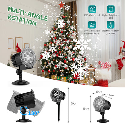 MILPROX Christmas Projector Lights – 2024 Upgraded Double-Tube Snowflake Lamp with 19 HD Replaceable Slides, 3D Ocean Wave & Patterns, Brighter Outdoor Decorations, Weatherproof Holiday Light Show