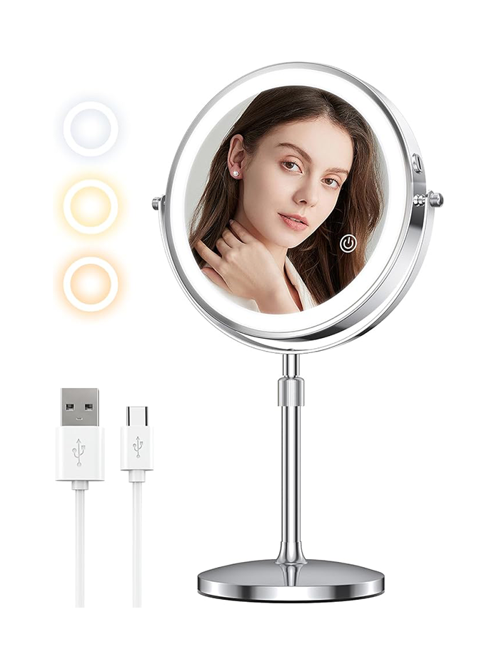 MILPROX 8 Inch Double Sided Cosmetic Mirror With Lights