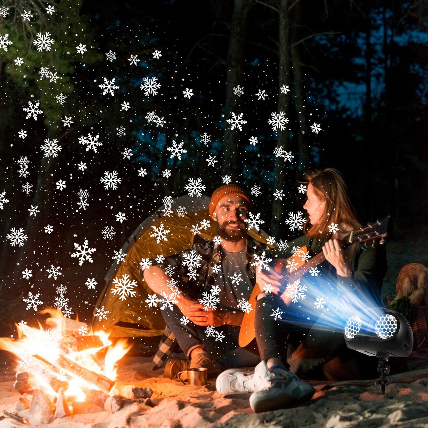 MILPROX Christmas Projector Lights – 2024 Upgraded Double-Tube Snowflake Lamp with 19 HD Replaceable Slides, 3D Ocean Wave & Patterns, Brighter Outdoor Decorations, Weatherproof Holiday Light Show