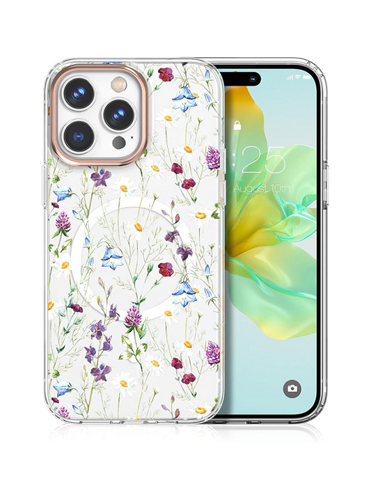 Milprox Iphone 15 Pro Max Case Pressed Flowers Mag Safe