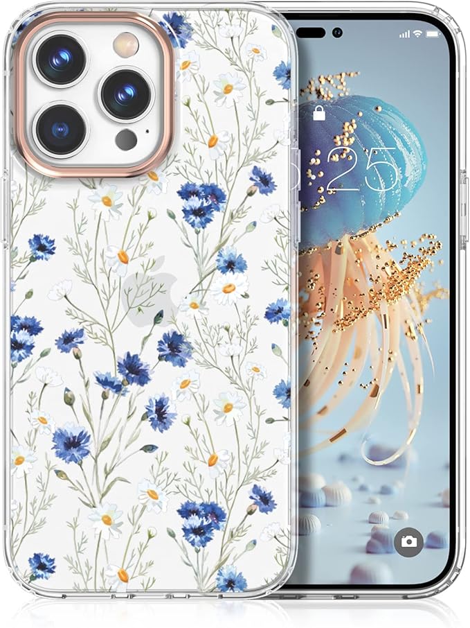 MILPROX iPhone 14 Pro Max Flower Magsafe Phone Case - Shockproof Floral Pattern Hard Back Case