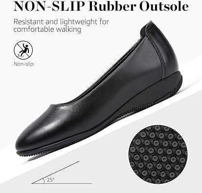 Zelaprox Women's Casual Round Toe Soft Slip On Flats Shoes Ballet Comfort Work Office Shoes Casual Dressy Shoes