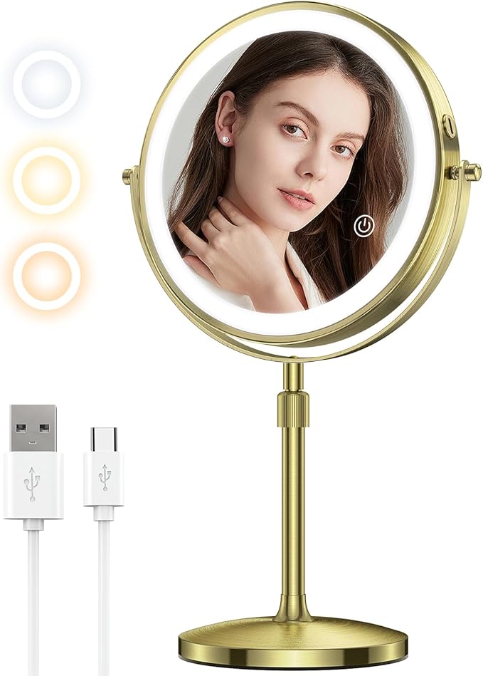 MILPROX 8 Inch Double Sided Illuminated Cosmetic Mirror