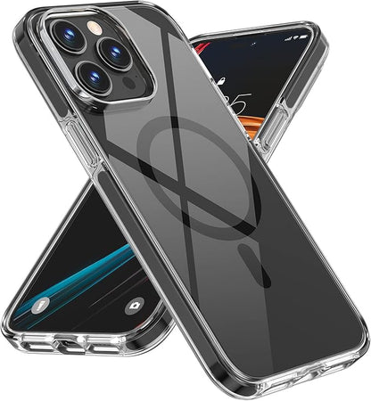 MILPROX Compatible with iPhone 14 Pro Max Case - Transparent Magnetic Classic Phone Case