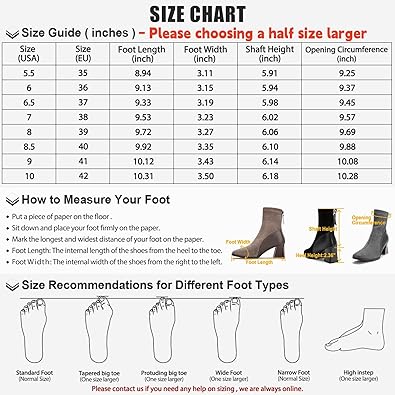 Women’s Square Toe Ankle Boots Low Block Heel Chelsea Boots Back Zipper Comfortable Mid Calf Booties Shoes