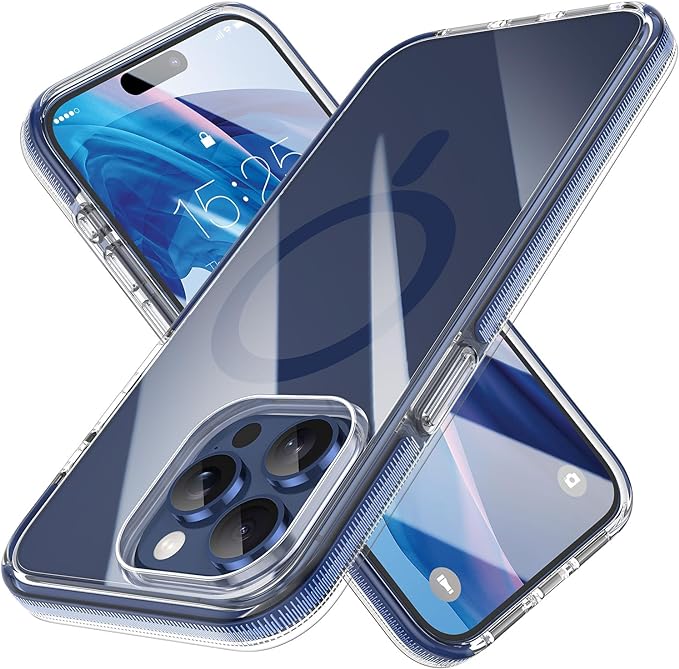 MILPROX Compatible with iPhone 15 Pro Max Case - Clear Transparent Magnetic Design Phone Cover