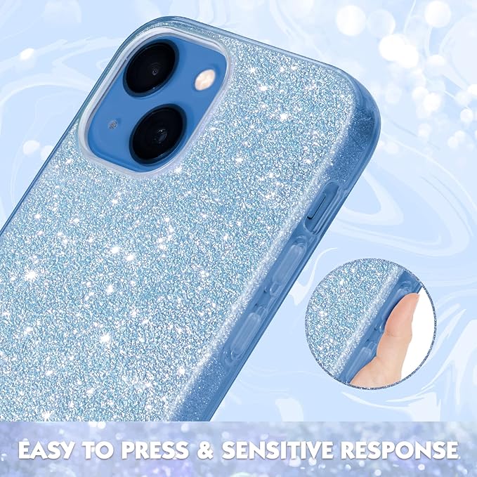 MILPROX Compatible with iPhone 14 Case - Glitter Rubber Gel Phone Case