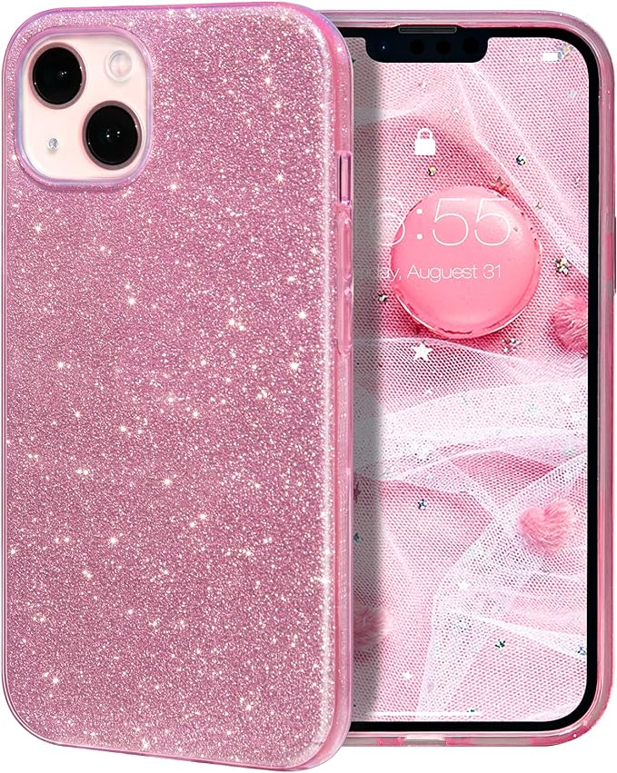 MILPROX Compatible with iPhone 14 Case - Glitter Rubber Gel Phone Case