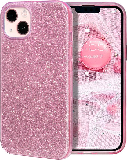 MILPROX Compatible with iPhone 14 Case - Glitter Rubber Gel Phone Case