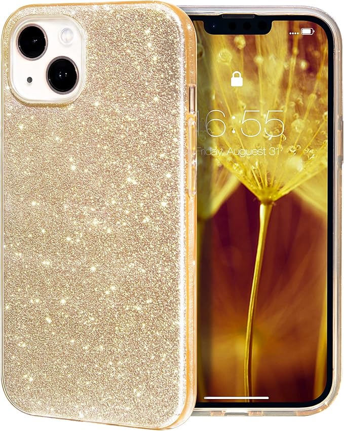 MILPROX Compatible with iPhone 14 Case - Glitter Rubber Gel Phone Case