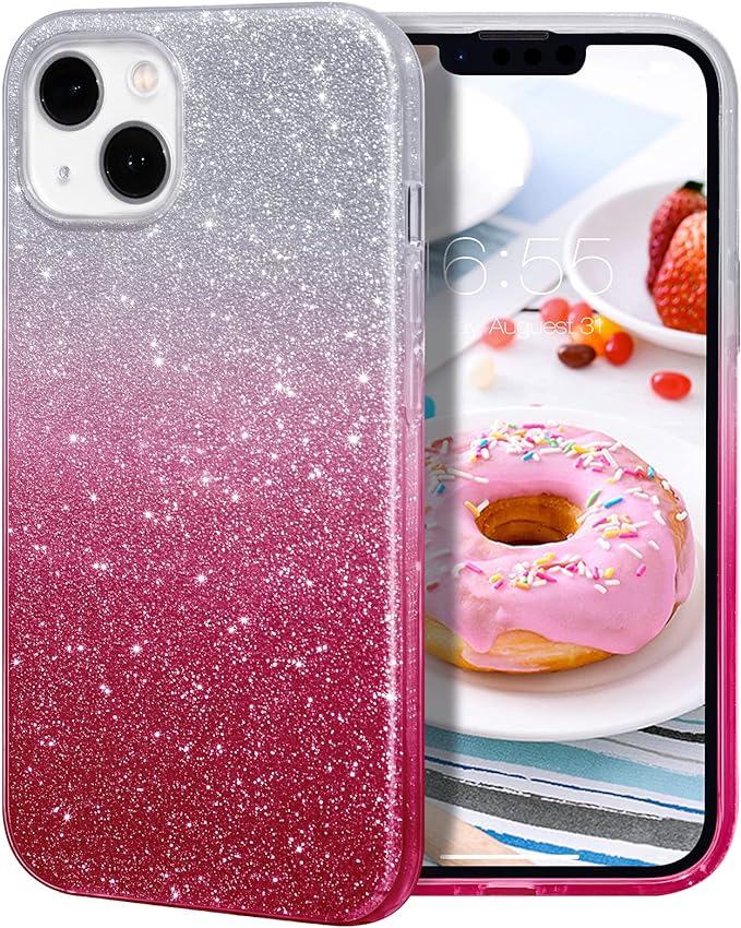 MILPROX Compatible with iPhone 14 Case - Glitter Rubber Gel Phone Case